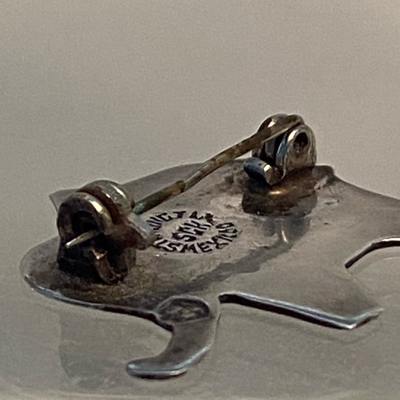 Vintage SCK Taxco Sterling Silver Abalone Elephant Pin Mexico Signed 1' x 1.16" - Picture 8 of 8